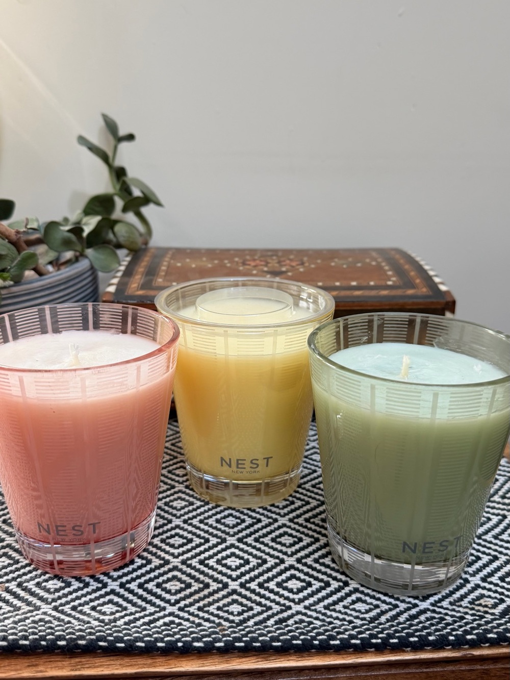 NEST Fragrances Pastel Pink, Yellow & Green Scented Glass Candle Set